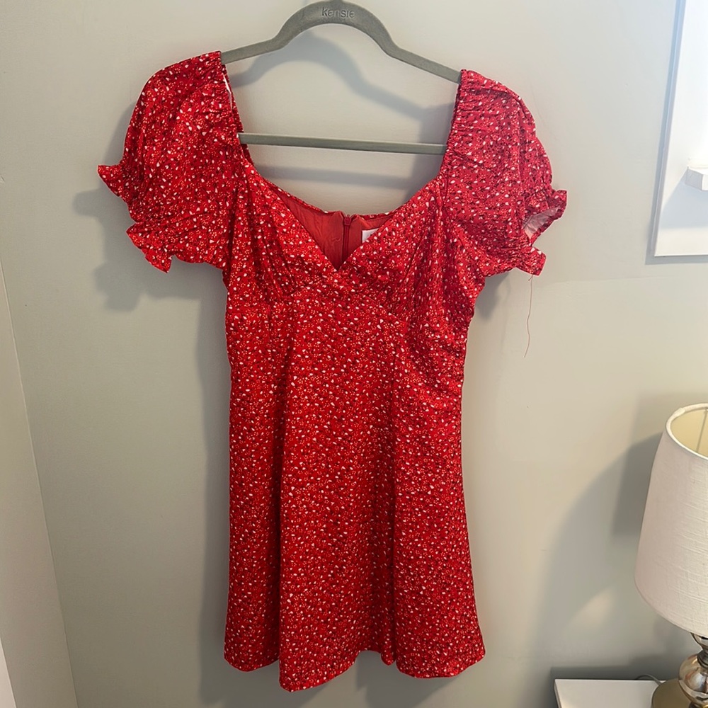 Princess Polly red flower pattern dress